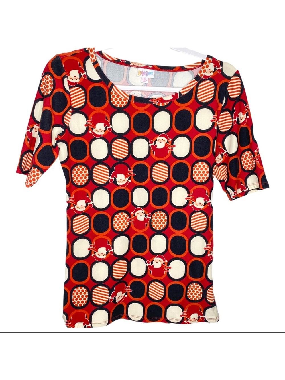 NWOT LulaRoe Red Christmas Waving Santa Soft Gigi Small
